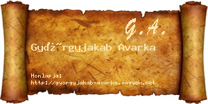 Györgyjakab Avarka névjegykártya